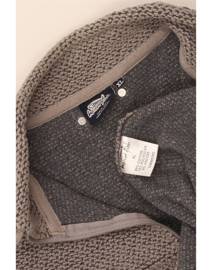 WEIRD FISH Sudadera con Cuello y Cremallera para Hombre Jersey XL Gris Algodón