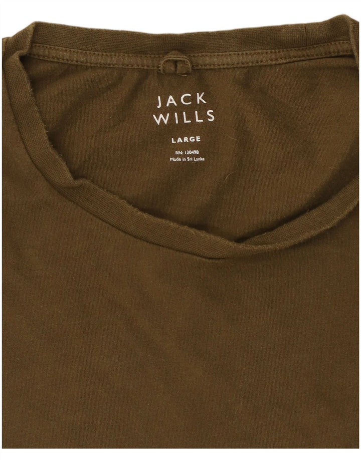 Jack Wills - Camiseta para hombre, talla grande, color caqui, algodón
