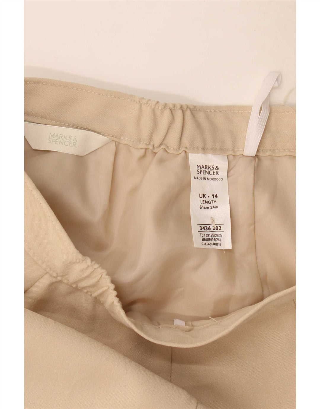Marks & Spencer Falda lápiz para mujer UK 44 Mediana W30 Poliéster beige