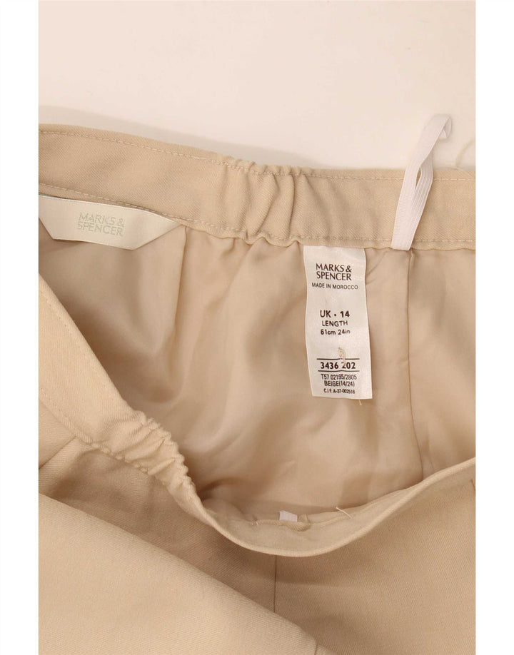 Marks & Spencer Falda lápiz para mujer UK 44 Mediana W30 Poliéster beige