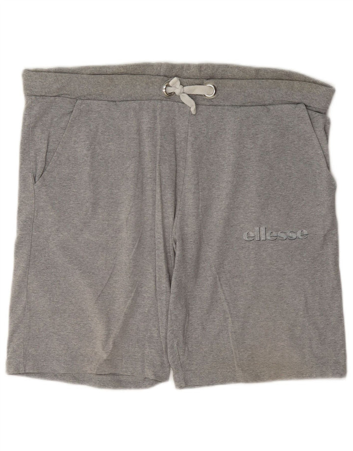 Ellesse Pantalones cortos deportivos para hombre de algodón gris grande