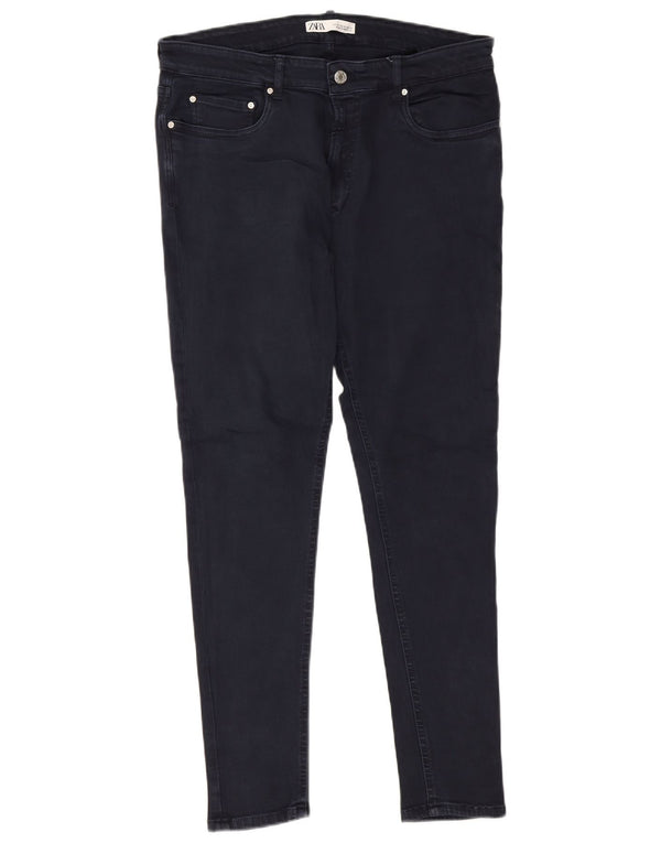 Zara Vaqueros pitillo para hombre EU 46 XL W36 L28 Azul marino Algodón