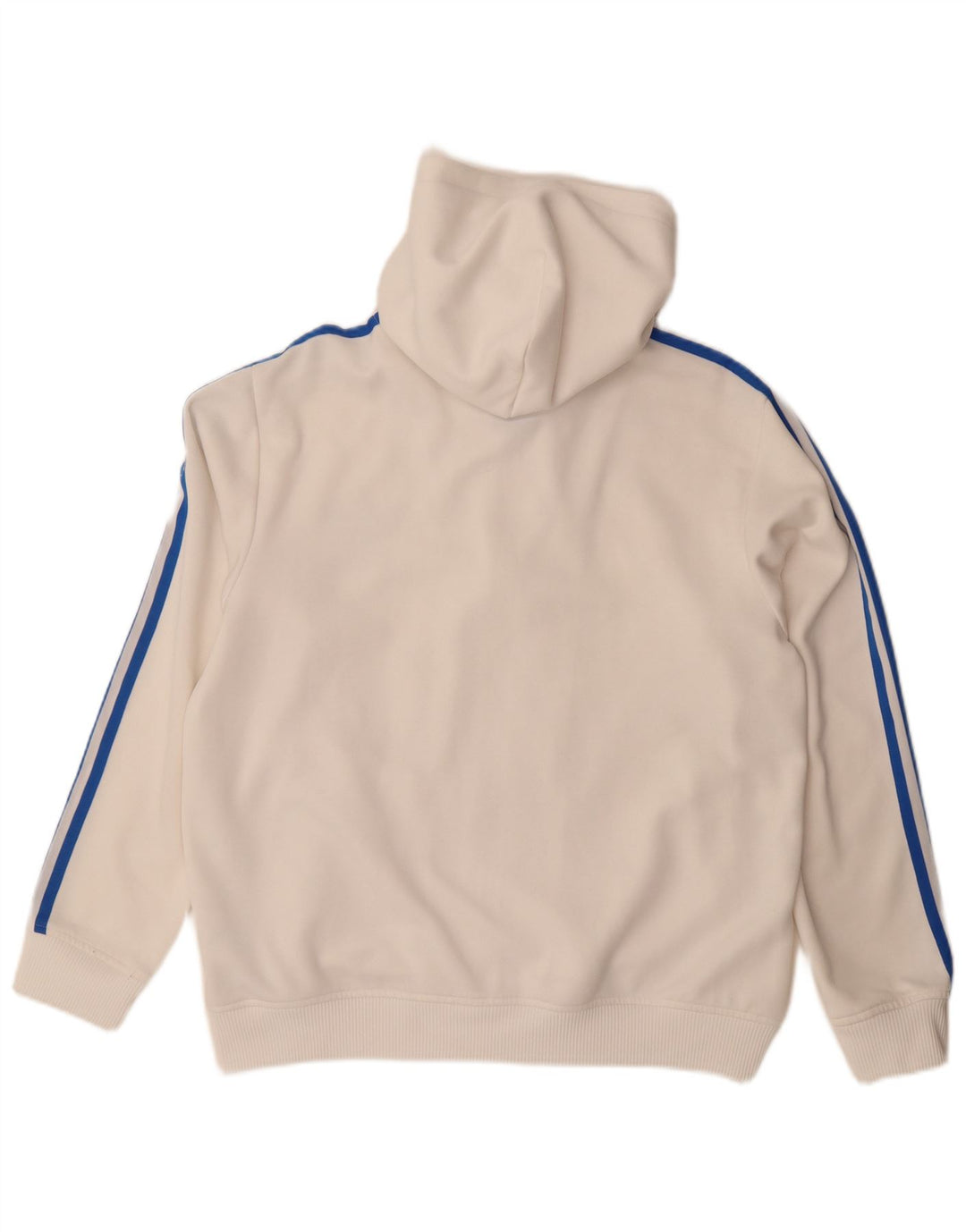Adidas - Sudadera con capucha y cremallera para hombre, poliéster blanco grande