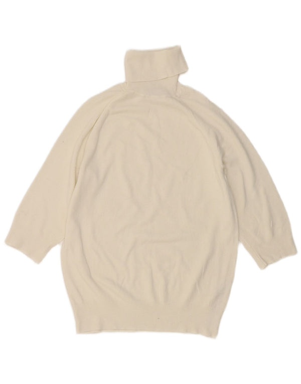 Zara Womens Short Sleeve Roll Neck Jumper Sweater UK 12 Medium White