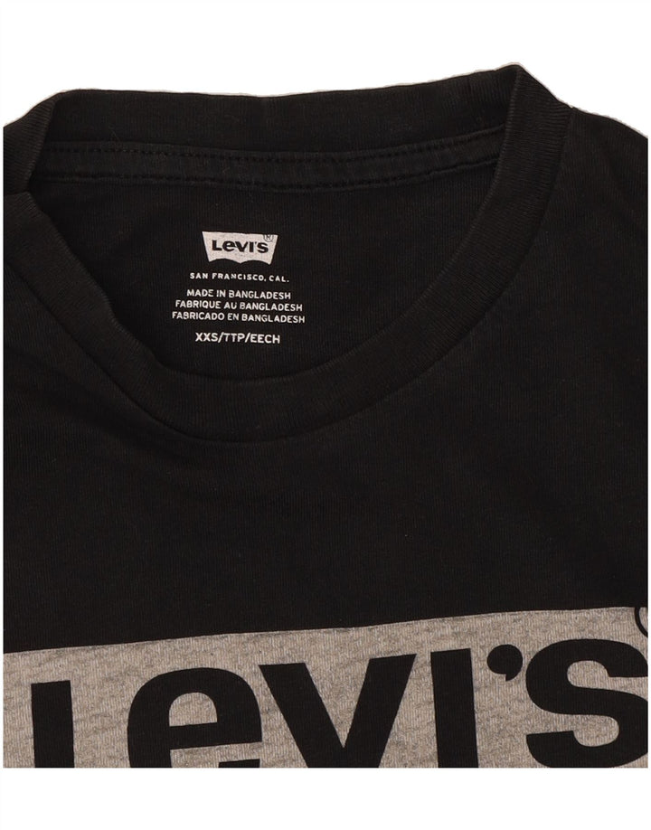 LEVI'S Womens Graphic T-Shirt Top UK 2 2XS Black Vintage Levi's and Second-Hand Levi's from Messina Hembry 