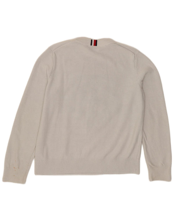 Tommy Hilfiger Suéter gráfico con cuello redondo para mujer UK 46 Grande Blanco