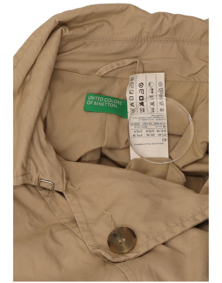 Gabardina Benetton Mujer UK 8 Small Algodón Beige