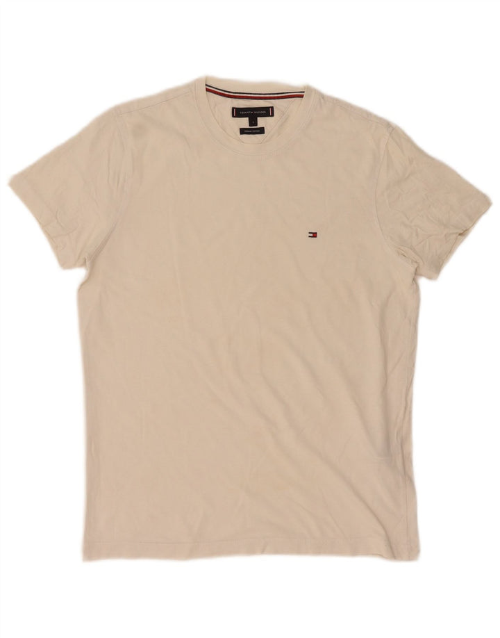 Tommy Hilfiger - Camiseta para hombre, talla pequeña, algodón blanco