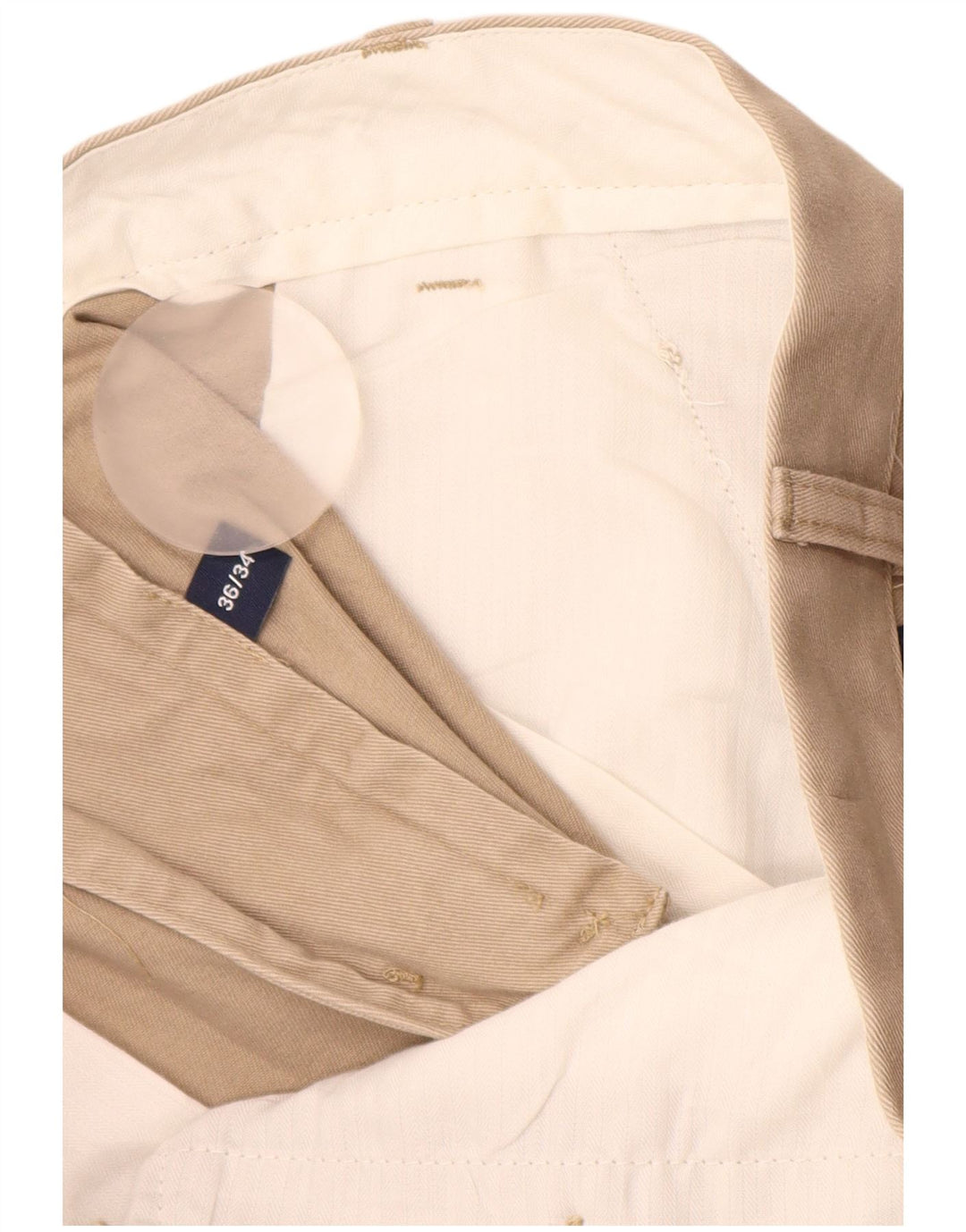 CHAPS Pantalón chino recto para hombre W36 L34 Algodón beige
