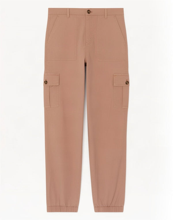 Marks & Spencer Pantalones cargo de cintura alta para mujer UK 10 Small W28 L29 Rosa