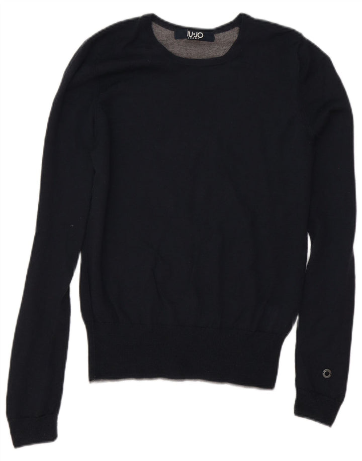 Liu Jo Hombre Jersey De Cuello Redondo Jersey De Lana Azul Marino Pequeño