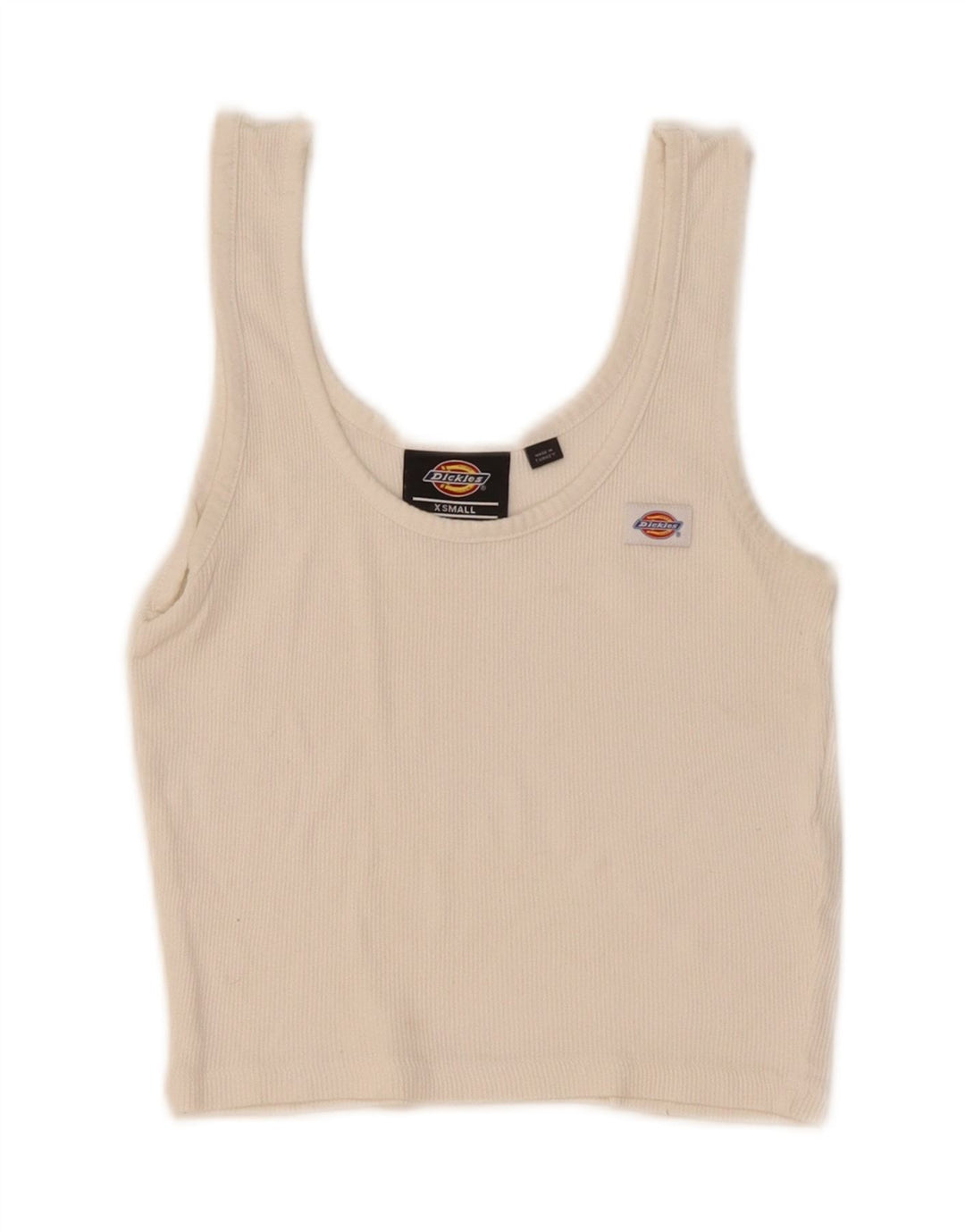 Dickies Top corto sin mangas para mujer UK 4 XS Blanco