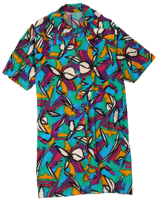 Vestido camisero vintage con estampado abstracto para mujer IT 48 XL Multicolor