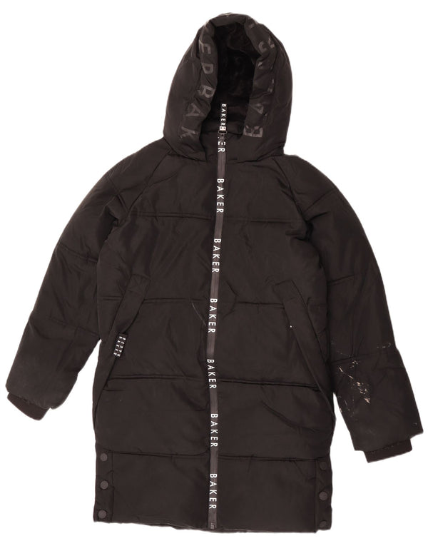 Ted Baker Abrigo acolchado holgado con capucha para niña 10-11 años Poliéster negro