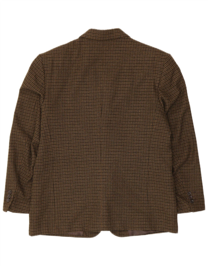 PETRELLI Chaqueta tipo blazer para hombre IT 51 Large Caqui Pata de gallo Lana virgen