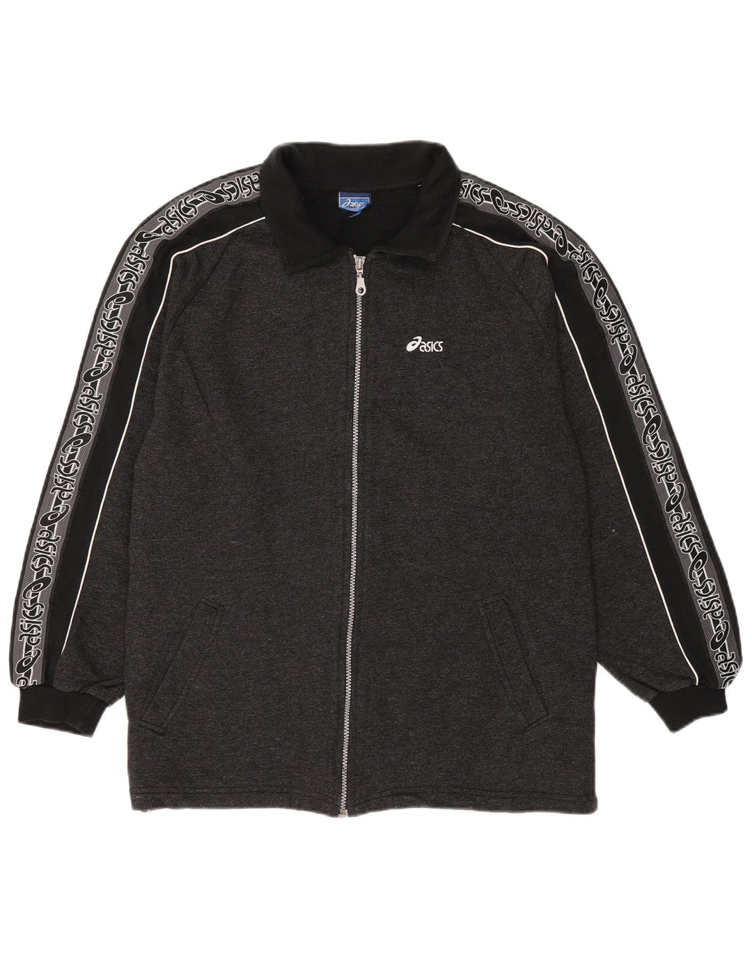 ASICS Mens Graphic Chándal Top Chaqueta XL Gris