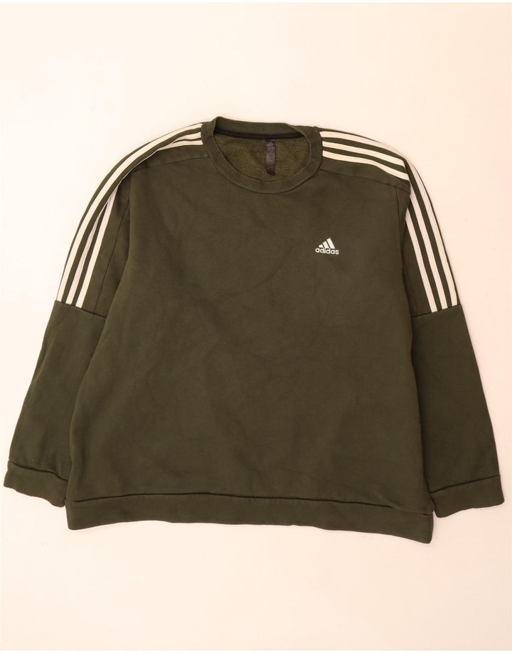 Adidas Hombre Sudadera Jumper 2XL Caqui Algodón