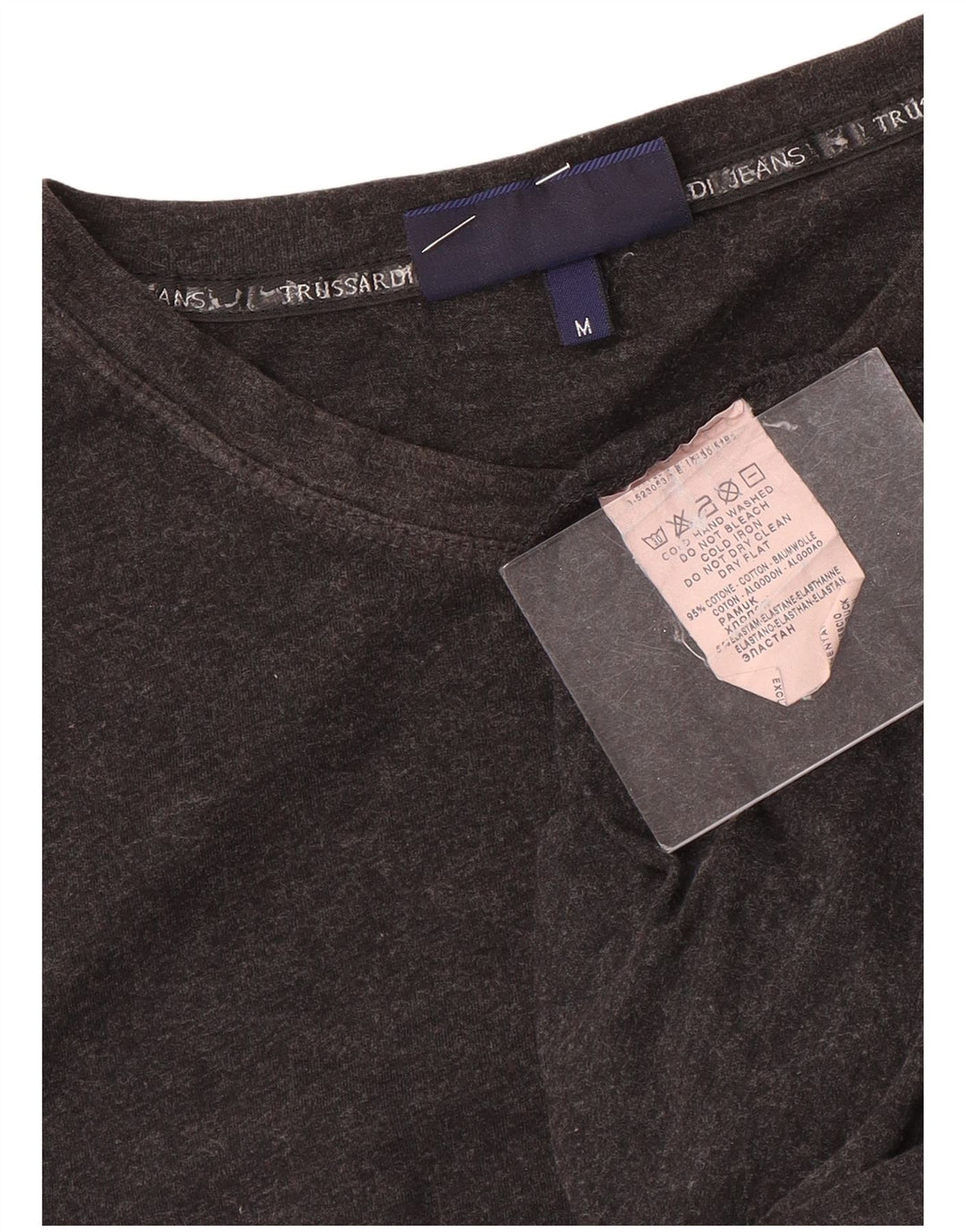 Trussardi Jeans Mujer Top Manga Larga UK 42 Algodón Gris Medio