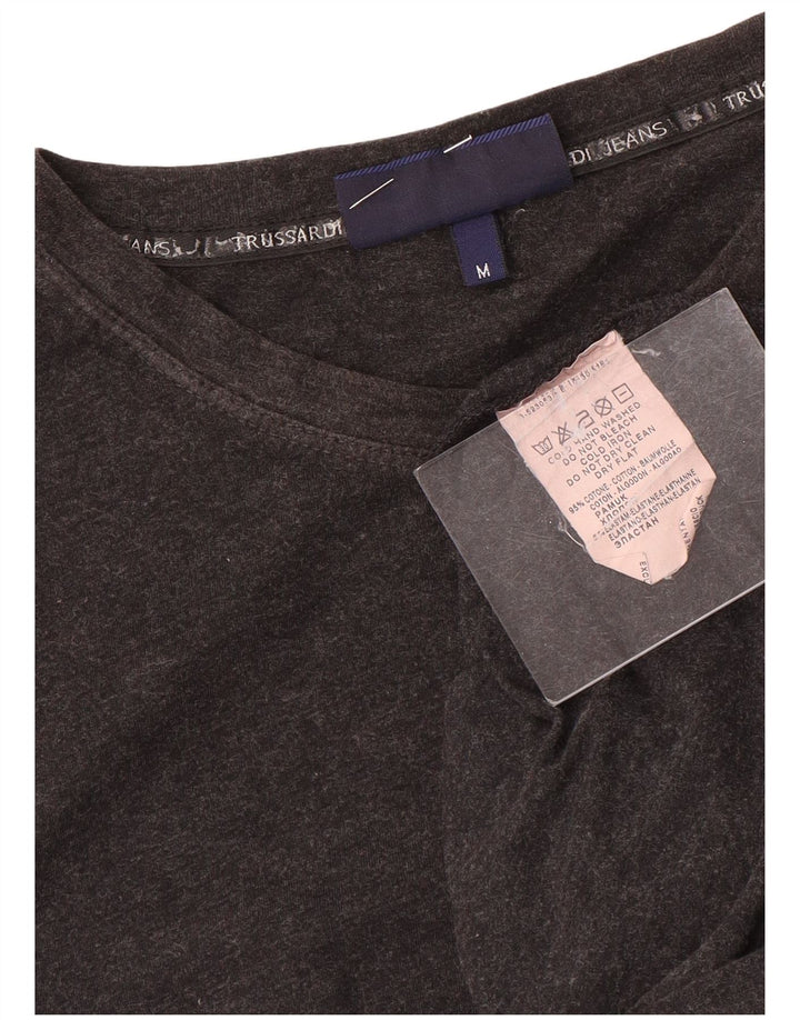Trussardi Jeans Mujer Top Manga Larga UK 42 Algodón Gris Medio