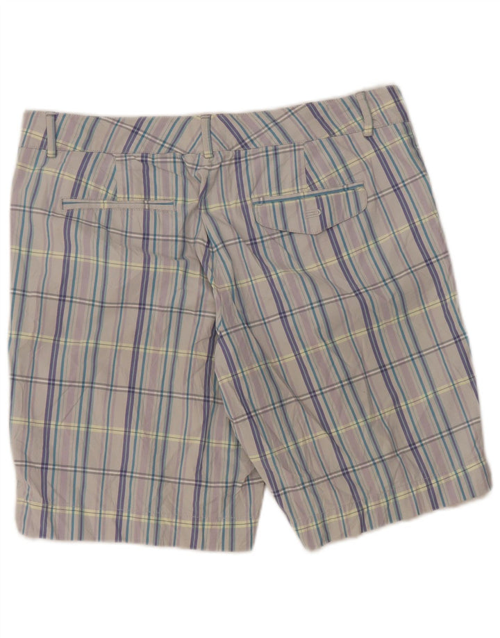 DOCKERS Pantalones cortos casuales para mujer US 8 mediano W34 gris a cuadros algodón