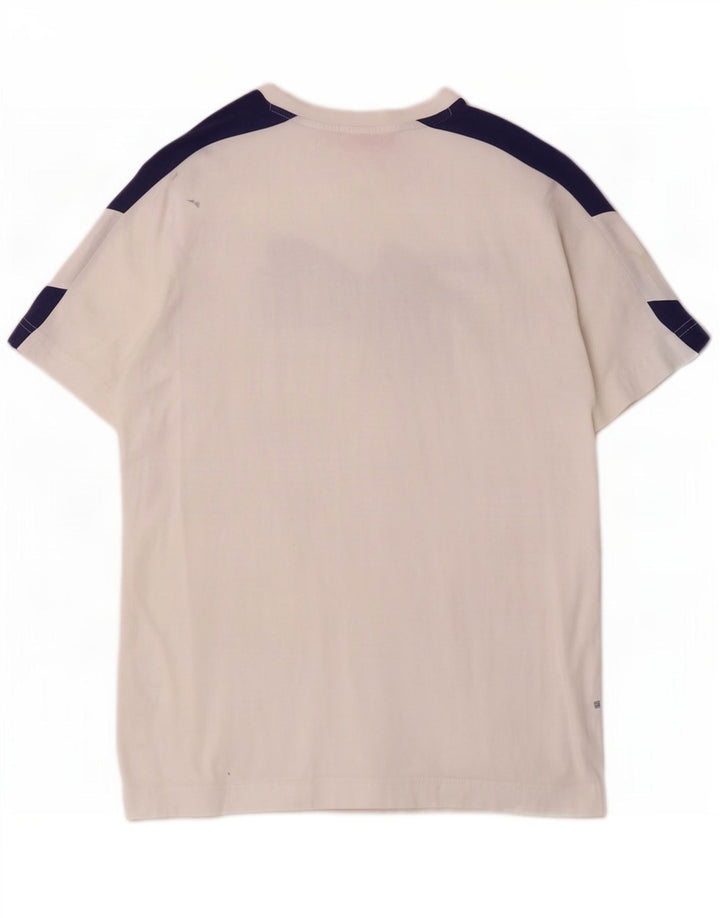 Puma Camiseta gráfica para hombre Top mediano de algodón con bloques de color blanco