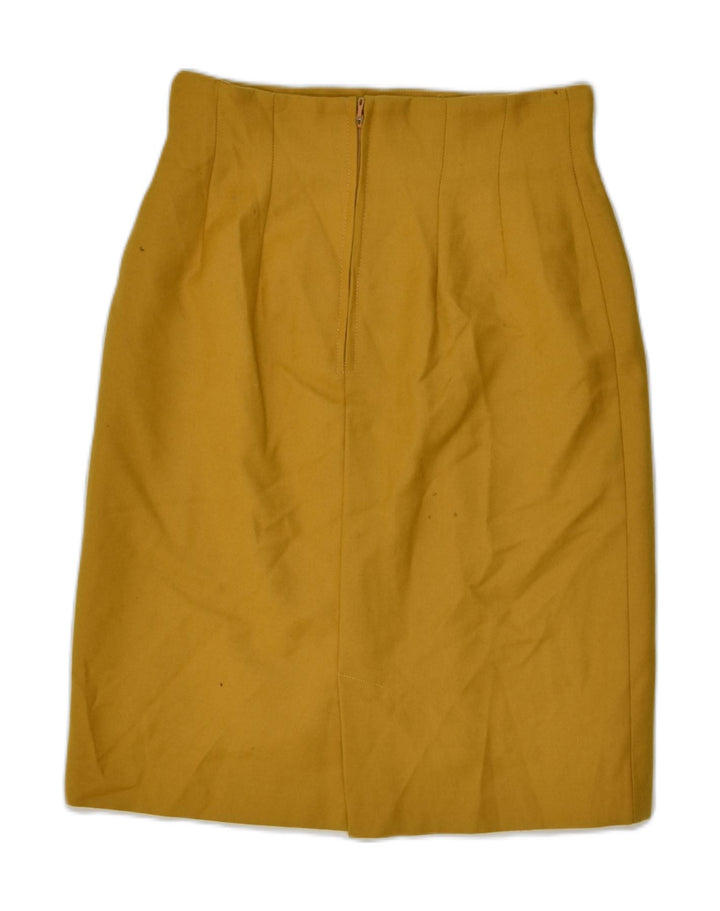 VINTAGE Womens Straight Skirt IT 42 Medium W26  Yellow Cotton | Vintage Vintage | Thrift | Second-Hand Vintage | Used Clothing | Messina Hembry 