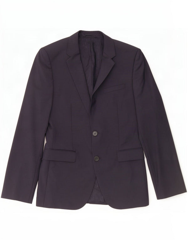 Hugo Boss Chaqueta Blazer de 2 Botones para Hombre US 36 Small Azul Marino Lana Virgen