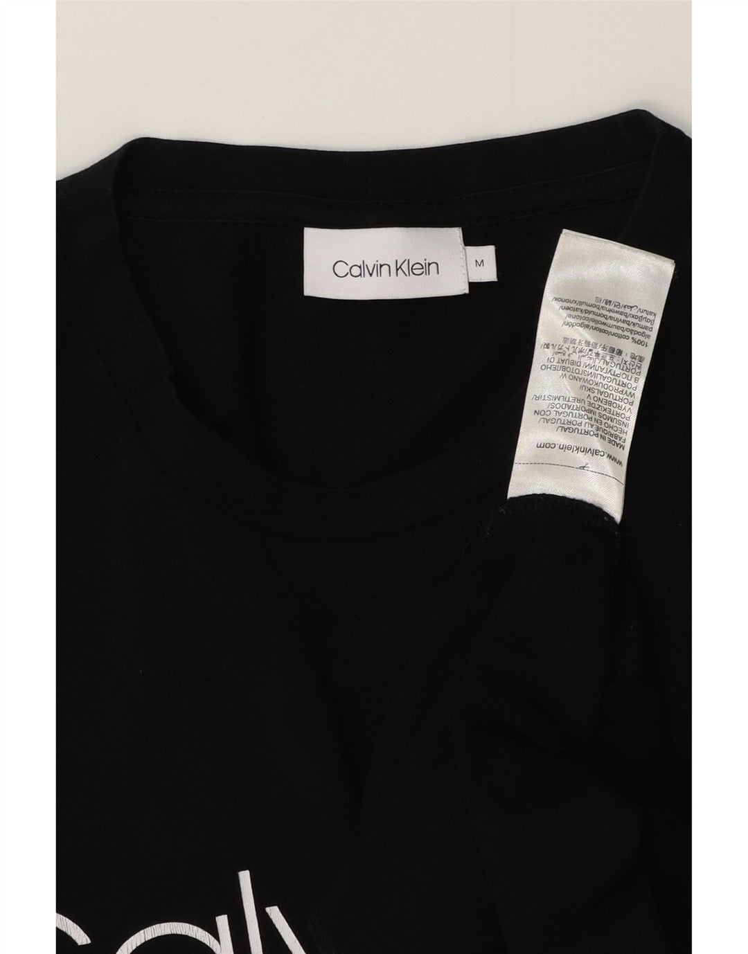 CALVIN KLEIN Camiseta gráfica para hombre Top Medium Black Cotton