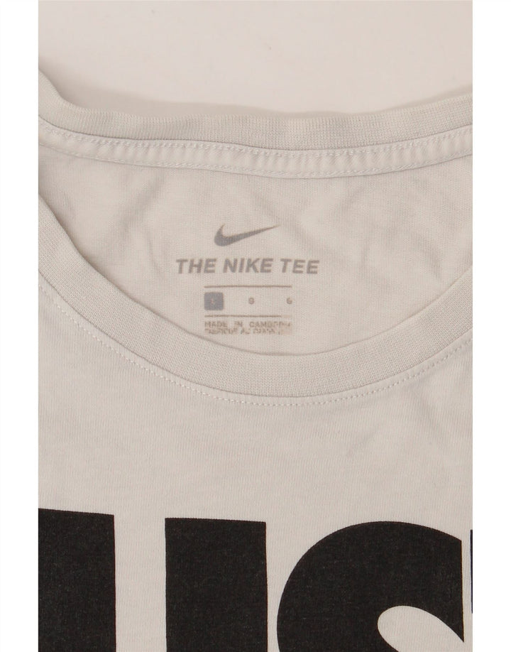 NIKE Mens Graphic T-Shirt Top Large White Vintage Nike and Second-Hand Nike from Messina Hembry 