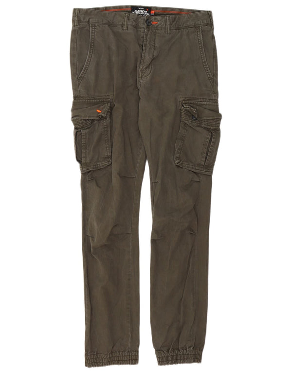 Superdry Hombre Slim Joggers Cargo Pantalones W32 L32 Algodón Caqui