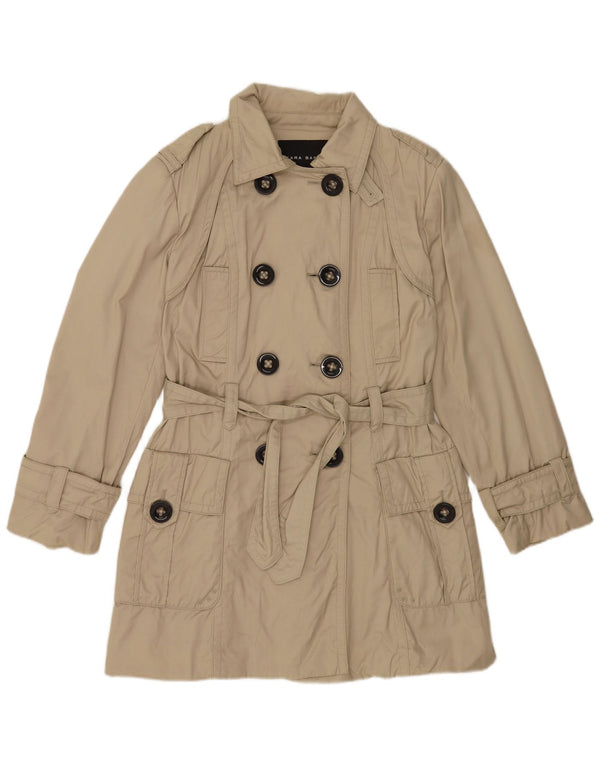 Zara Mujer Gabardina UK 46 Grande Nylon Beige