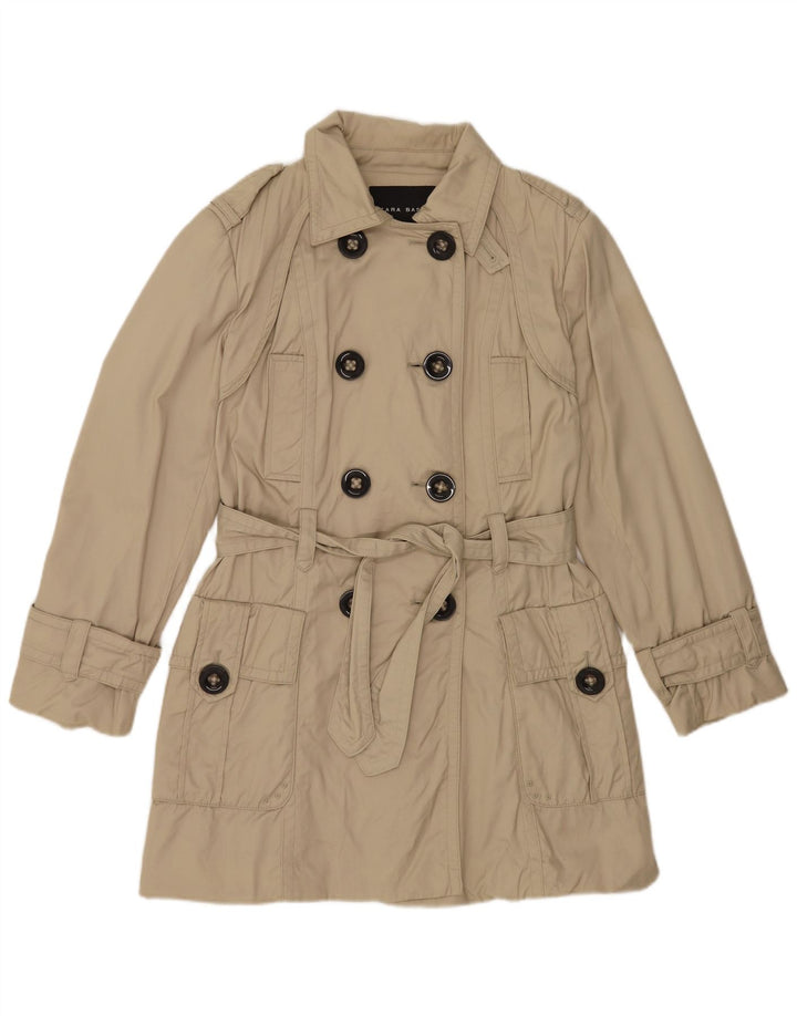 Zara Mujer Gabardina UK 46 Grande Nylon Beige