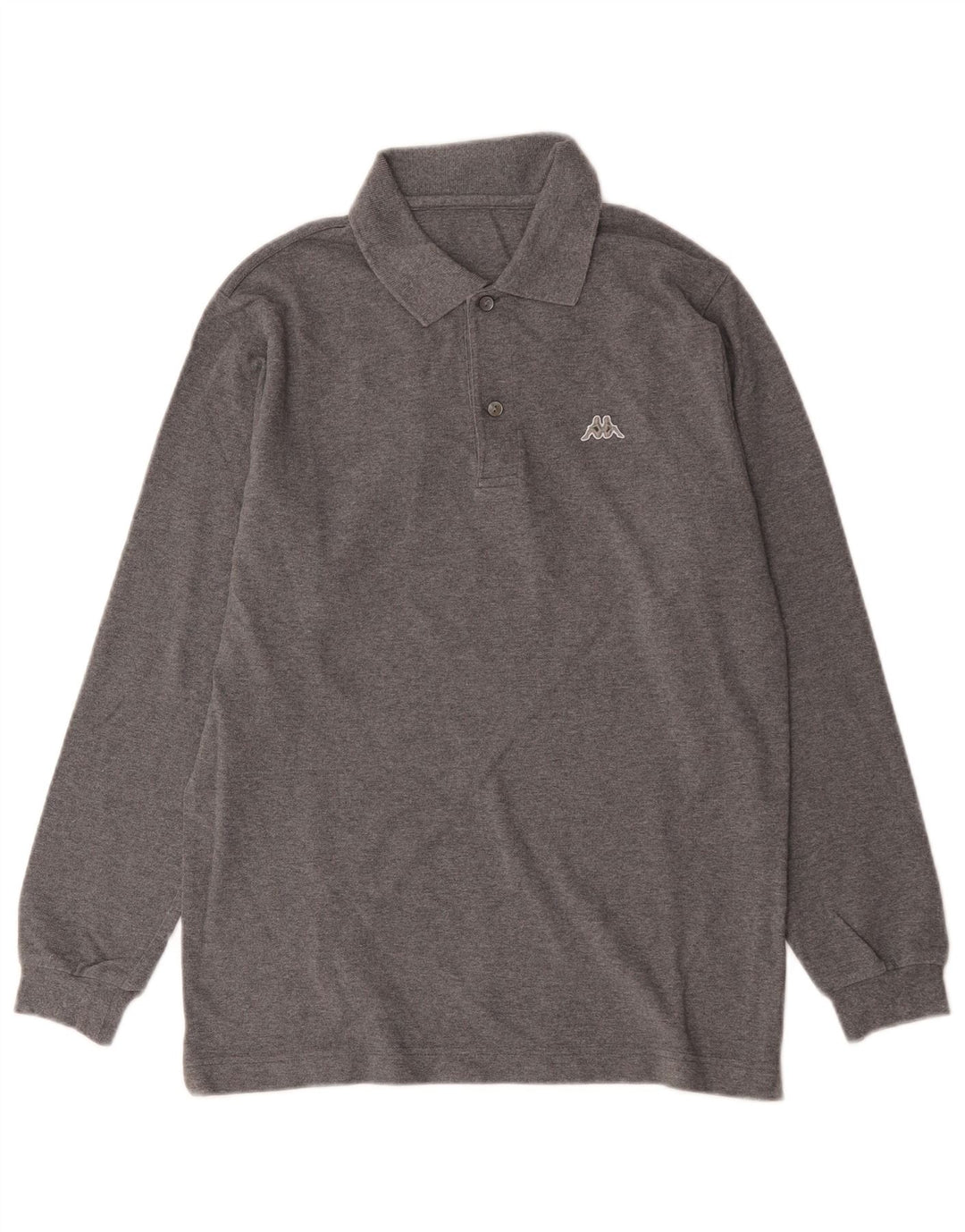 Kappa Polo De Manga Larga Para Hombre Small Gris Algodón