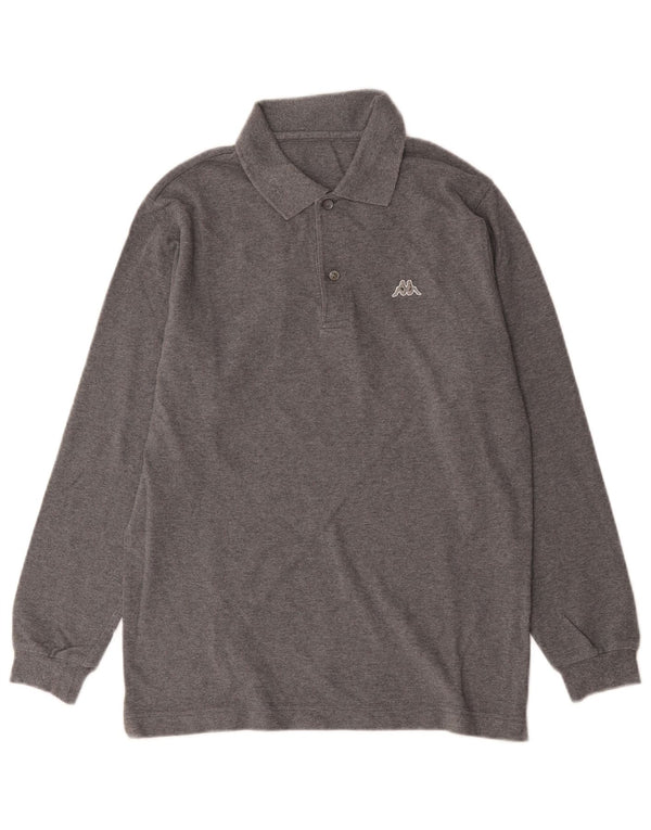 Kappa Polo De Manga Larga Para Hombre Small Gris Algodón