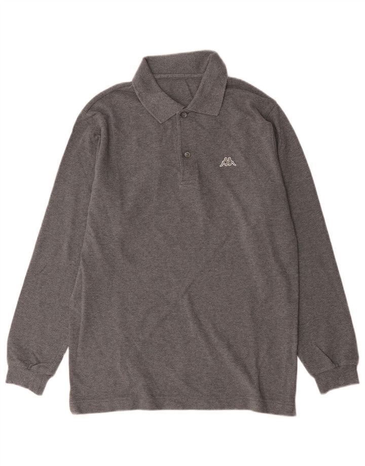 Kappa Polo De Manga Larga Para Hombre Small Gris Algodón