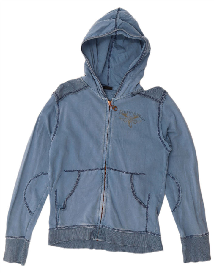 Lee - Sudadera con capucha y cremallera para mujer, talla 40, algodón azul mediano