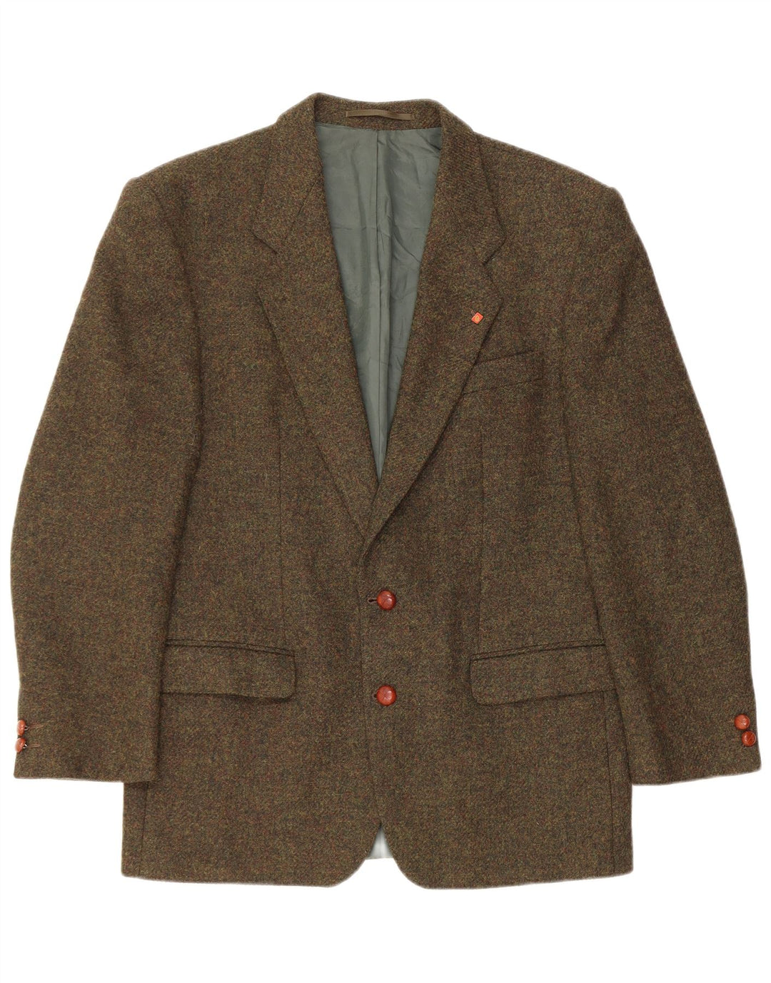 VINTAGE Chaqueta Blazer de 2 botones para hombre Reino Unido 38 Medio Caqui Flecked