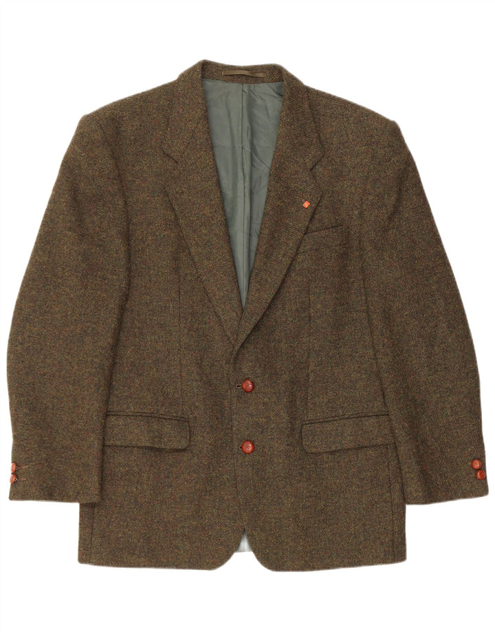 VINTAGE Chaqueta Blazer de 2 botones para hombre Reino Unido 38 Medio Caqui Flecked