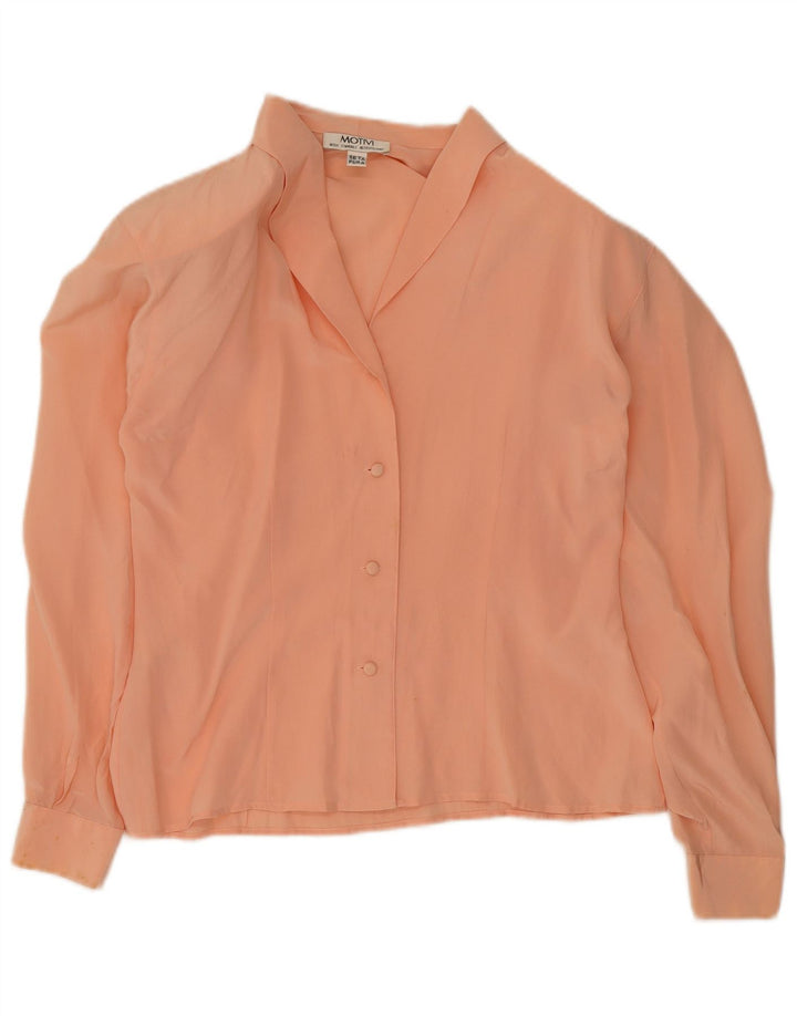MOTIVI Blusa camisera para mujer UK 12 Seda rosa mediana