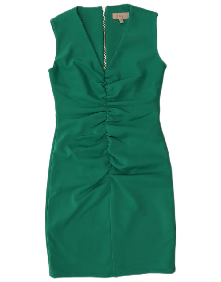 Vestido ajustado sin mangas con cremallera completa para mujer Coast UK 42 Poliéster verde medio