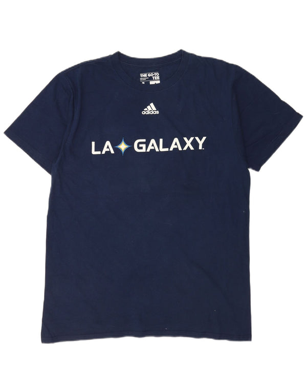 Adidas Mens LA Galaxy Graphic Camiseta Top Grande Azul Marino Algodón