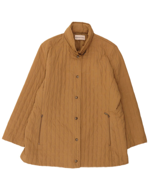 ELENA MIRO Chaqueta acolchada holgada con capucha para mujer UK 40 Large Beige