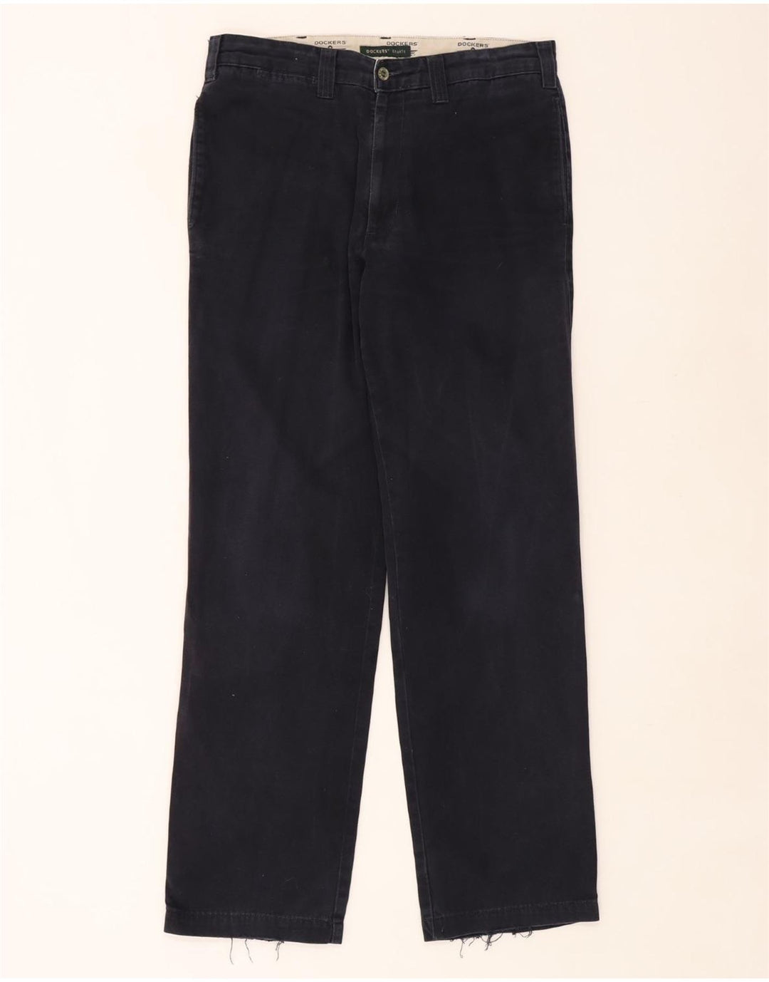 DOCKERS Pantalones chinos rectos color caqui para hombre W33 L32 Algodón azul marino