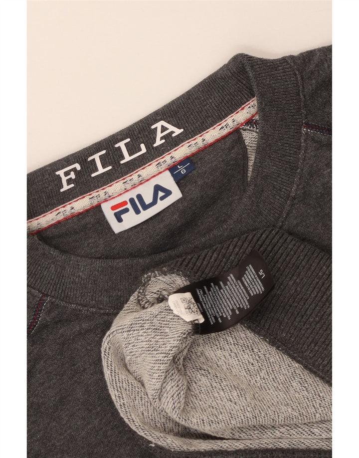 Fila Hombre Graphic Sudadera Jumper Grande Gris Algodón