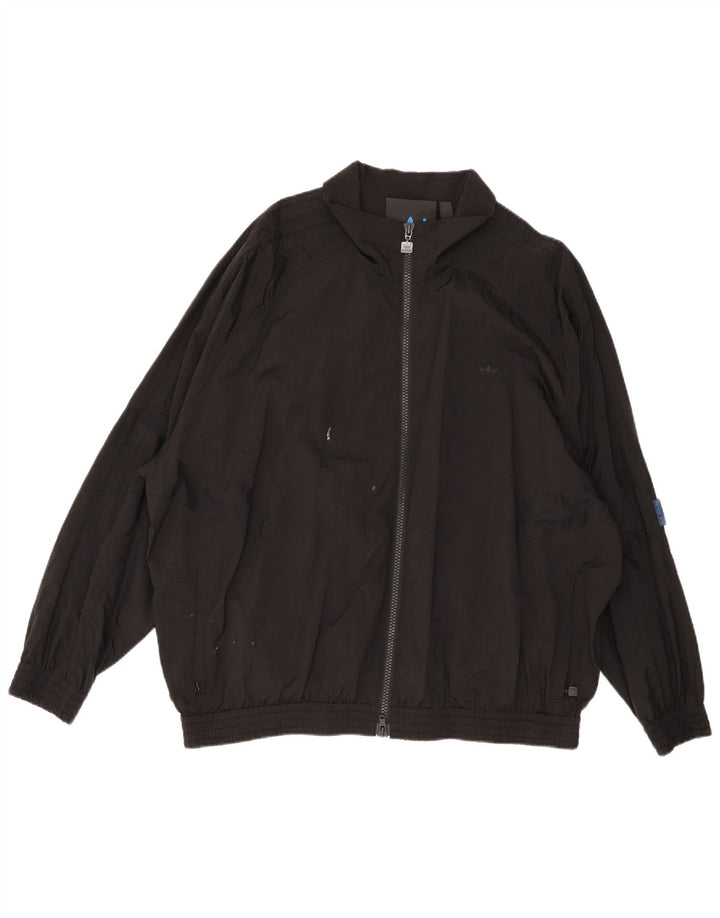 Adidas - Chaqueta bomber holgada para hombre, talla 42, XL, poliamida negra