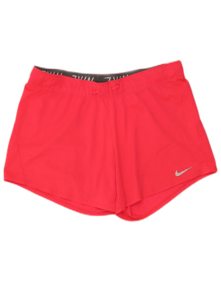 Nike - Pantalones cortos deportivos Dri Fit para mujer, talla 40, poliéster rosa medio