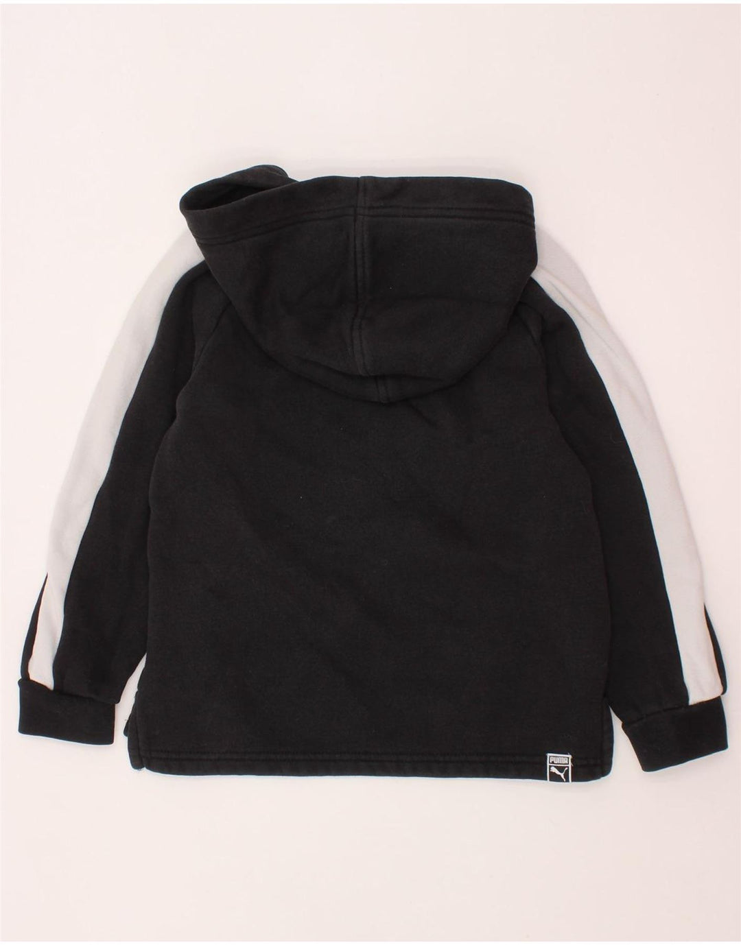 PUMA Jersey con capucha gráfica para niños 5-6 años Algodón color block negro