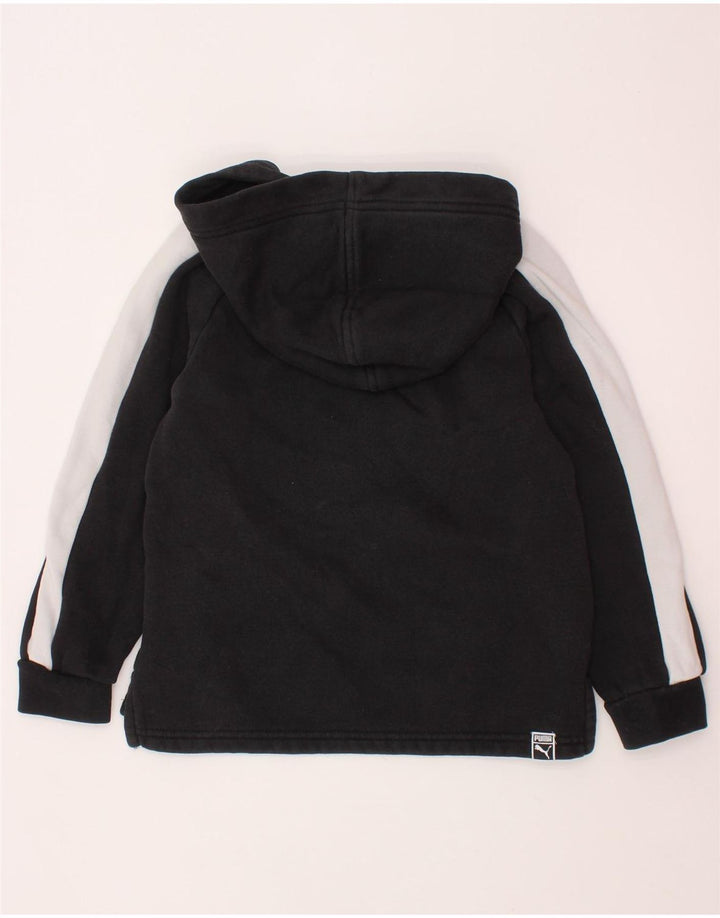 PUMA Jersey con capucha gráfica para niños 5-6 años Algodón color block negro