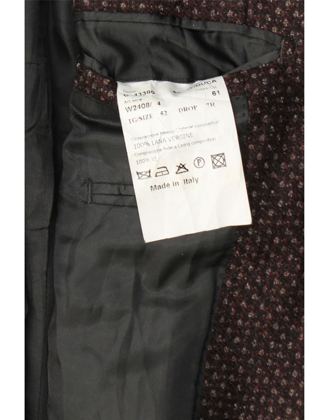Al Duca D'Aosta Chaqueta tipo blazer de 3 botones para hombre IT 52 XL Borgoña moteada