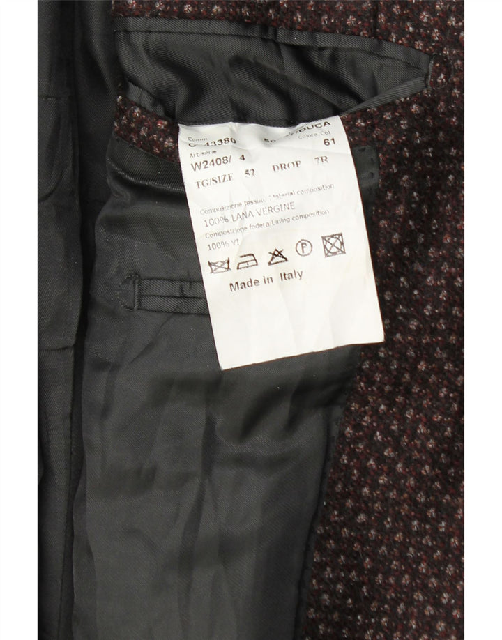 Al Duca D'Aosta Chaqueta tipo blazer de 3 botones para hombre IT 52 XL Borgoña moteada